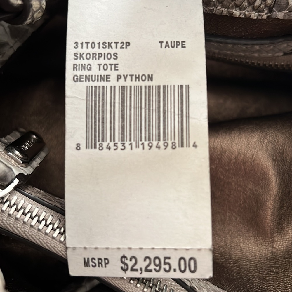 Michael Kors, genuine python, ring tote. - Picture 8 of 8